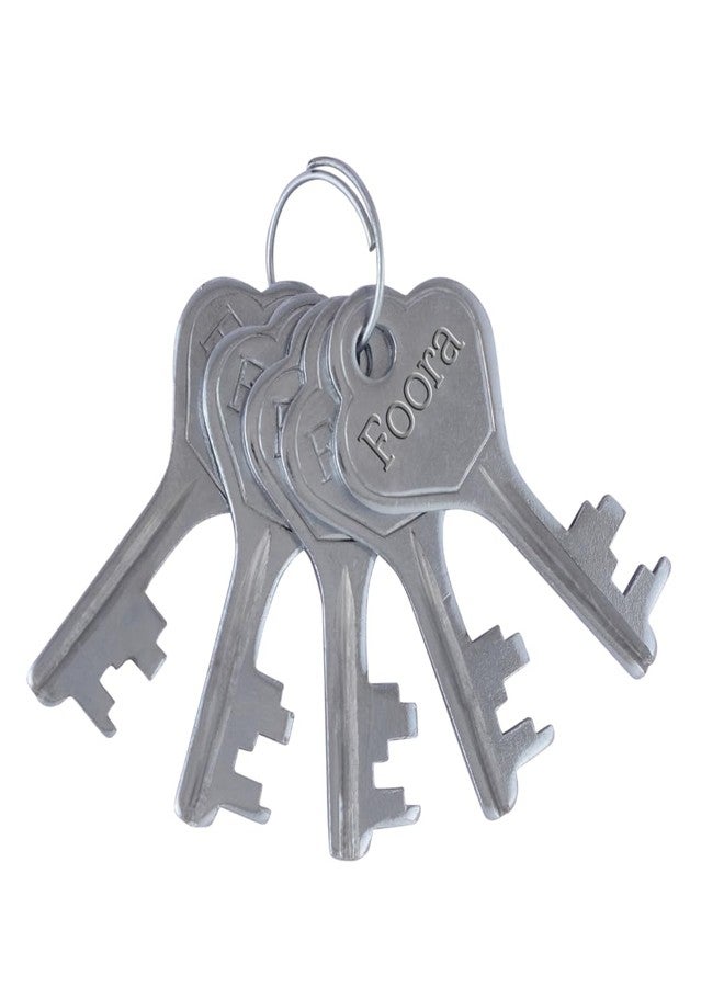 Foora Small Lock and Keys, Long Neck Shackle Door Lock for Home, Shop Same Key for Multiple Lock, 2 Padlock 5 Same Key Lock Set, Common Key Lock Set of 2 Silver Finish - Image 4